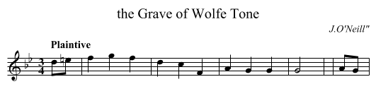 Grave of Wolfe Tone, the  - staff notation