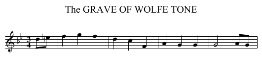 GRAVE OF WOLFE TONE, The - staff notation