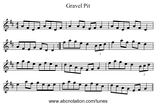 Gravel Pit - staff notation