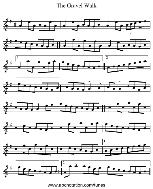 Gravel Walk, The - staff notation