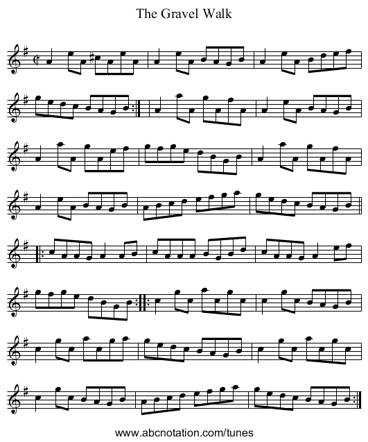 Gravel Walk, The - staff notation