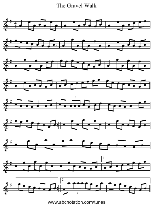 Gravel Walk, The - staff notation