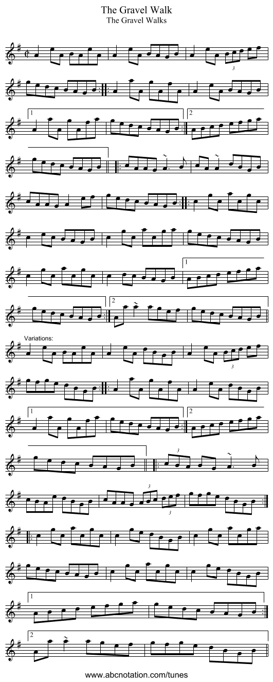 Gravel Walk, The - staff notation