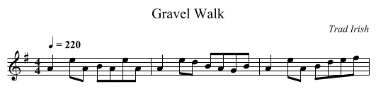 Gravel Walk - staff notation