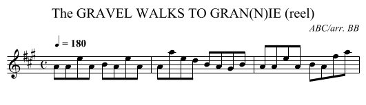 GRAVEL WALKS TO GRAN(N)IE (reel), The - staff notation
