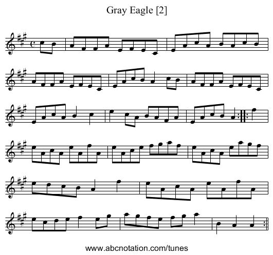 Gray Eagle [2] - staff notation