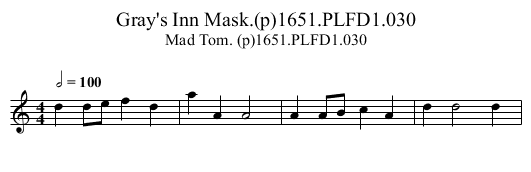 Gray's Inn Mask.(p)1651.PLFD1.030 - staff notation