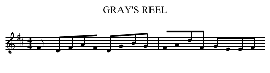 GRAY'S REEL - staff notation