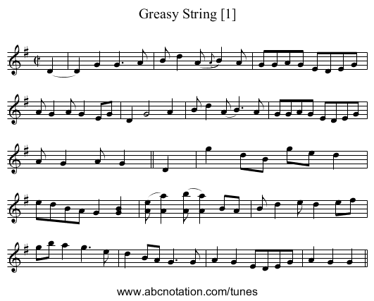 Greasy String [1] - staff notation