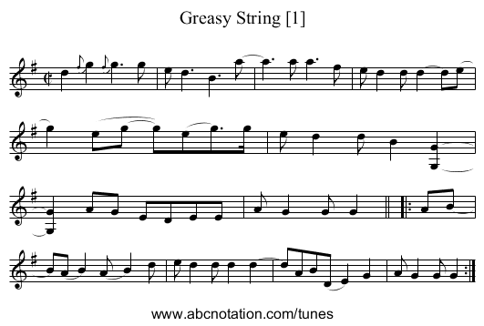 Greasy String [1] - staff notation