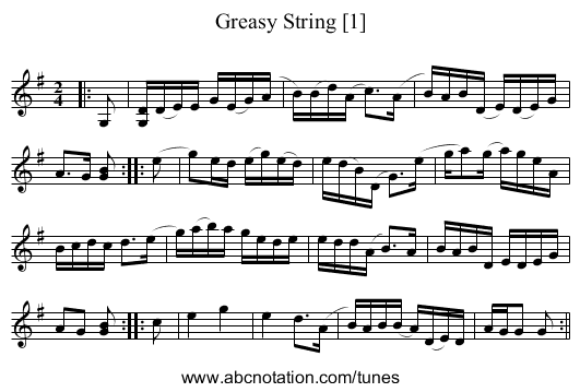 Greasy String [1] - staff notation