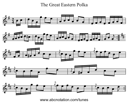 Great Eastern Polka, The - staff notation