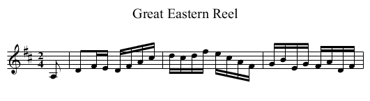 Great Eastern Reel - staff notation