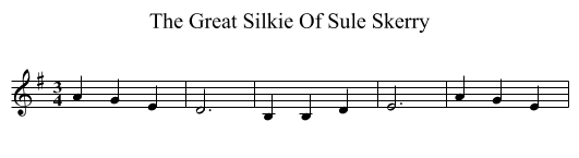 Great Silkie Of Sule Skerry, The  - staff notation