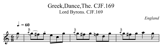 Greek,Dance,The. CJF.169 - staff notation