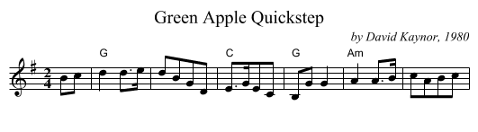 Green Apple Quickstep - staff notation