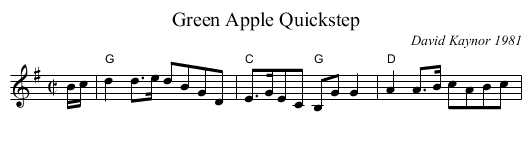 Green Apple Quickstep - staff notation