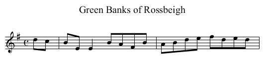 Green Banks of Rossbeigh - staff notation