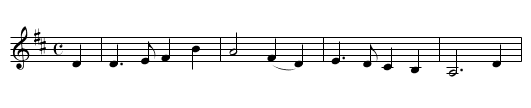 Green Bed - staff notation