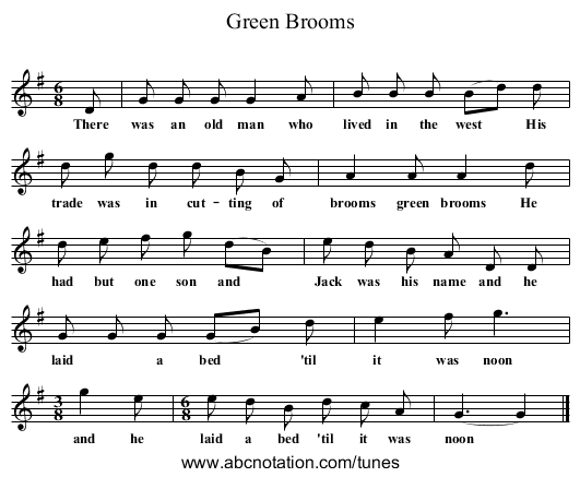 Green Brooms - staff notation