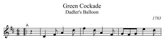 Green Cockade - staff notation