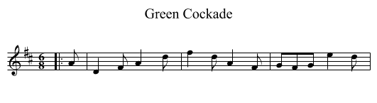 Green Cockade - staff notation