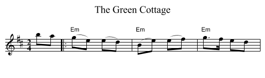 Green Cottage, The  - staff notation