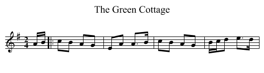 Green Cottage, The  - staff notation