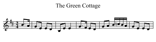 Green Cottage, The  - staff notation