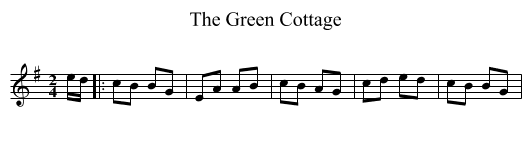 Green Cottage, The  - staff notation