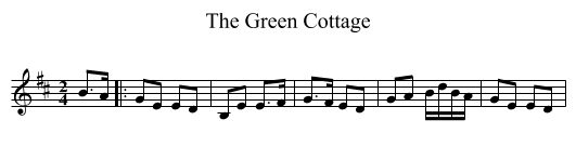Green Cottage, The  - staff notation