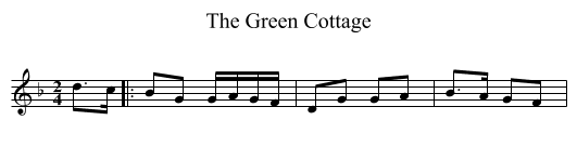Green Cottage, The  - staff notation