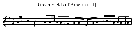 Green Fields of America  [1] - staff notation