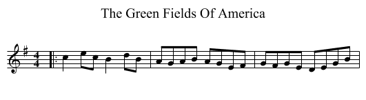 Green Fields Of America, The  - staff notation