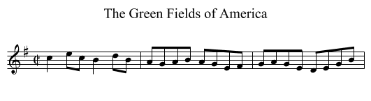 Green Fields of America, The - staff notation