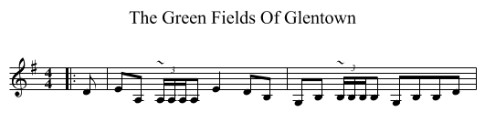 Green Fields Of Glentown, The  - staff notation