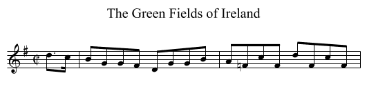 Green Fields of Ireland, The - staff notation