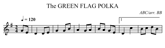 GREEN FLAG POLKA, The - staff notation