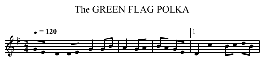 GREEN FLAG POLKA, The - staff notation