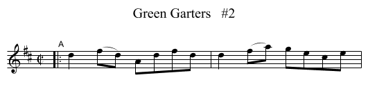 Green Garters   #2 - staff notation