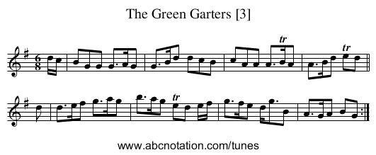 Green Garters [3], The - staff notation