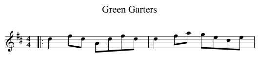 Green Garters - staff notation