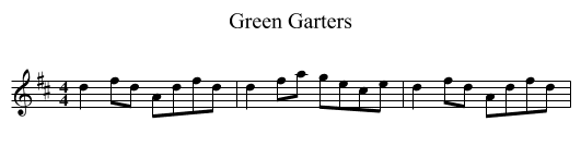 Green Garters - staff notation