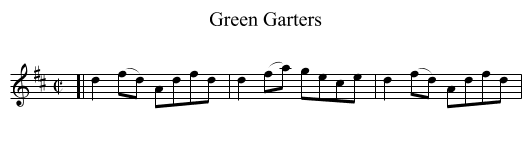 Green Garters - staff notation