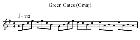Green Gates (Gmaj) - staff notation