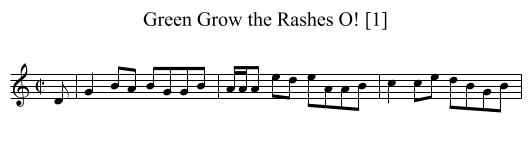 Green Grow the Rashes O! [1] - staff notation