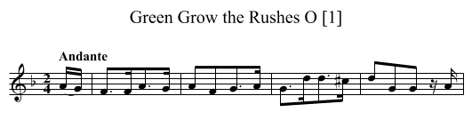 Green Grow the Rushes O [1] - staff notation