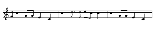 Green Grow the Rushes, O - staff notation