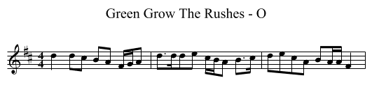 Green Grow The Rushes - O - staff notation