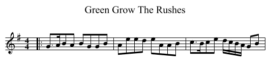 Green Grow The Rushes - staff notation